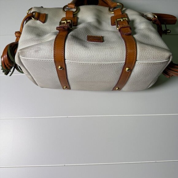 Dooney & Bourke Satchel Purse Off White/Cream and Brown - Picture 9 of 15